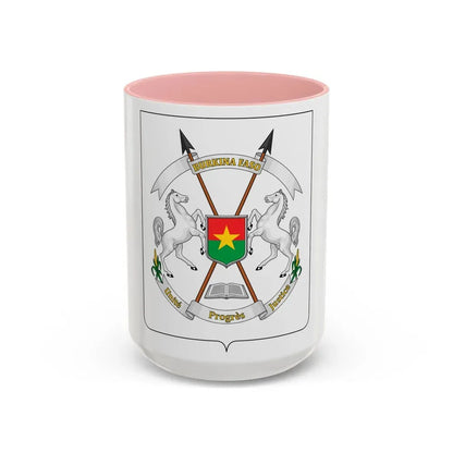 Coat of arms of Burkina Faso - Accent Coffee Mug 15oz Pink - Go Mug Yourself