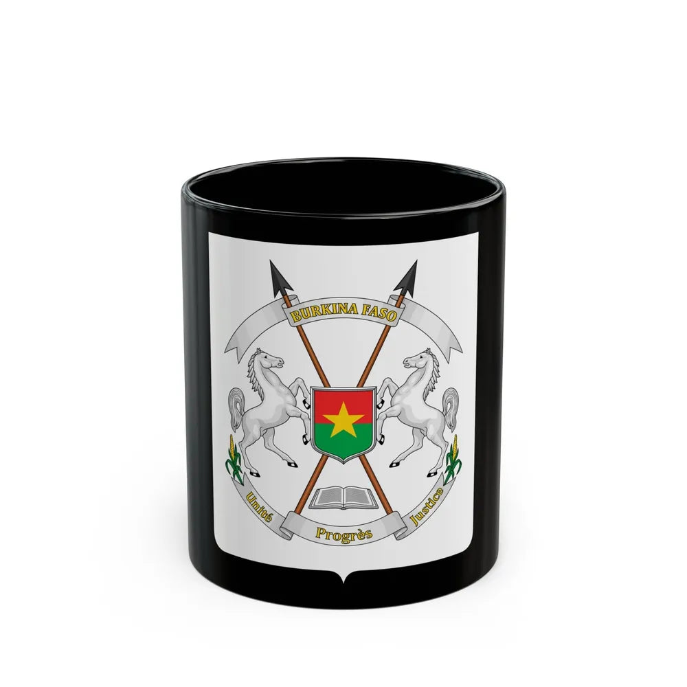 Coat of arms of Burkina Faso - Black Coffee Mug-11oz-Go Mug Yourself