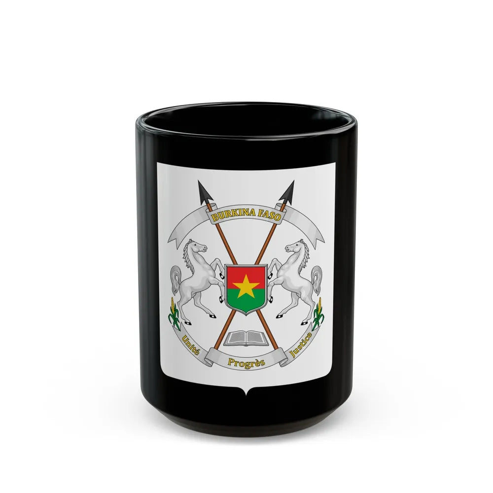 Coat of arms of Burkina Faso - Black Coffee Mug-15oz-Go Mug Yourself