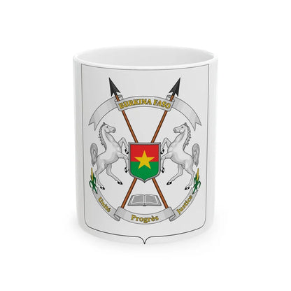 Coat of arms of Burkina Faso - White Coffee Mug-11oz-Go Mug Yourself