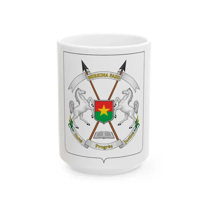 Coat of arms of Burkina Faso - White Coffee Mug 15oz - Go Mug Yourself