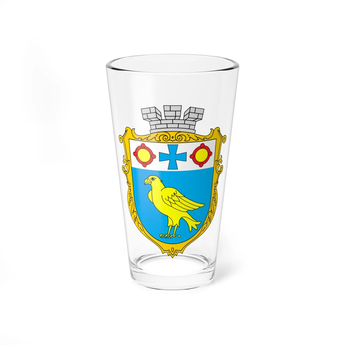 Coat of Arms of Burshtyn (Ukraine) (Coat of Arms) Pint Glass 16oz 16oz - Go Mug Yourself