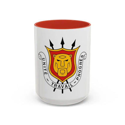 Coat of arms of Burundi - Accent Coffee Mug 15oz Red - Go Mug Yourself