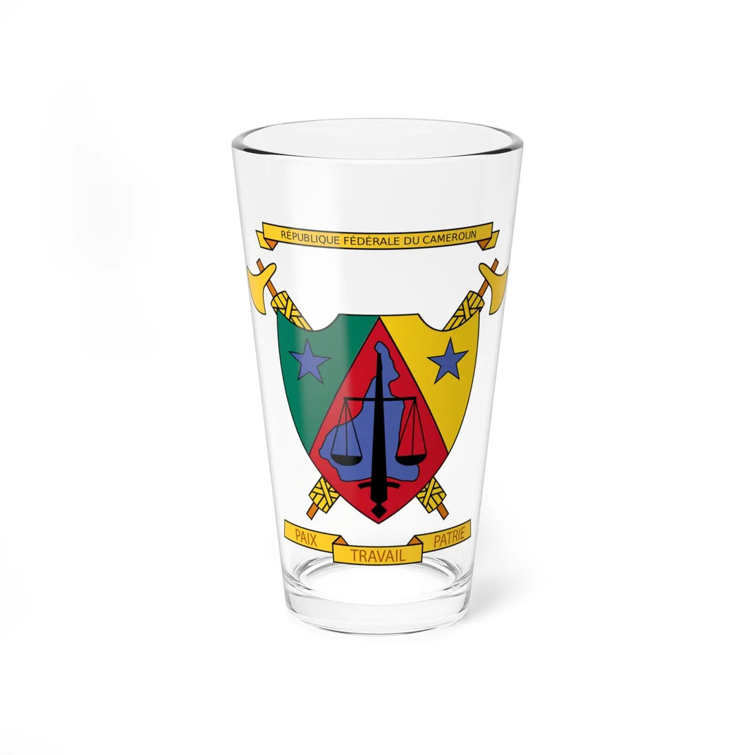Coat of arms of Cameroon 1961-1972 (Cameroon) (Coat of Arms) Pint Glass 16oz 16oz - Go Mug Yourself