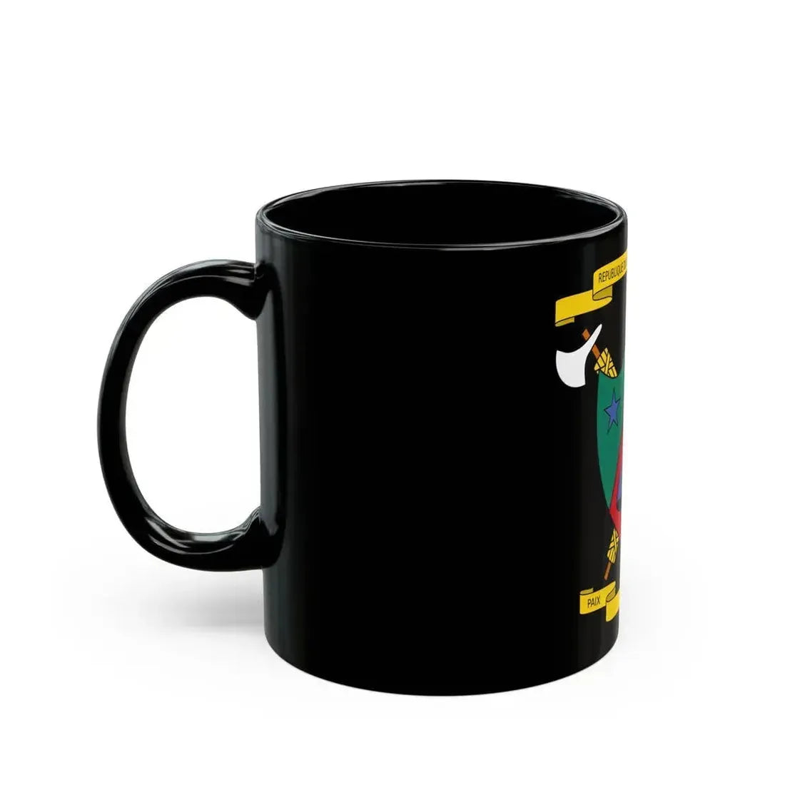 Coat of Arms of Cameroon (1961-1975) - Black Coffee Mug - Go Mug Yourself