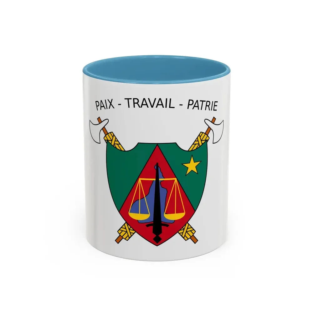 Coat of Arms of Cameroon (1975-1986) - Accent Coffee Mug 11oz Light Blue - Go Mug Yourself