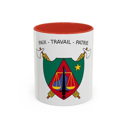 Coat of Arms of Cameroon (1975-1986) - Accent Coffee Mug 11oz Red - Go Mug Yourself