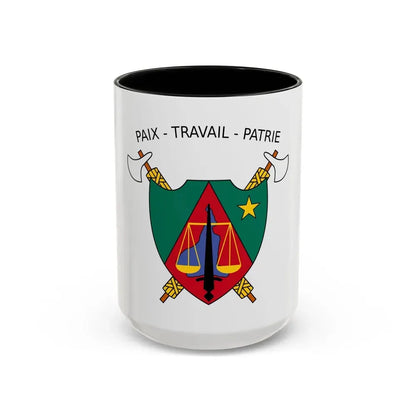 Coat of Arms of Cameroon (1975-1986) - Accent Coffee Mug 15oz Black - Go Mug Yourself