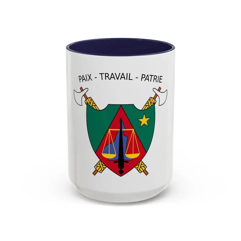 Coat of Arms of Cameroon (1975-1986) - Accent Coffee Mug 15oz Navy - Go Mug Yourself