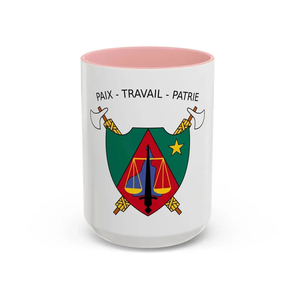 Coat of Arms of Cameroon (1975-1986) - Accent Coffee Mug 15oz Pink - Go Mug Yourself