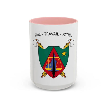 Coat of Arms of Cameroon (1975-1986) - Accent Coffee Mug 15oz Pink - Go Mug Yourself
