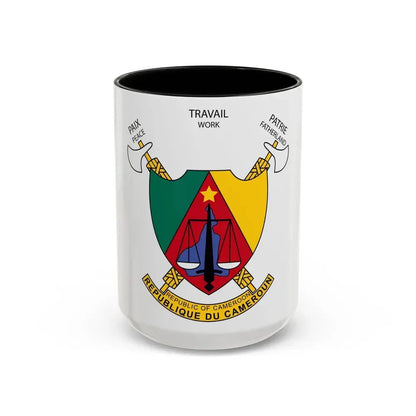 Coat of arms of Cameroon - Accent Coffee Mug 15oz Black - Go Mug Yourself