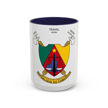 Coat of arms of Cameroon - Accent Coffee Mug 15oz Navy - Go Mug Yourself