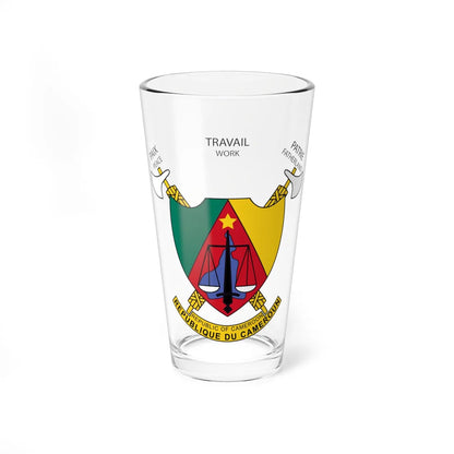 Coat of arms of Cameroon (Cameroon) (Coat of Arms) Pint Glass 16oz 16oz - Go Mug Yourself