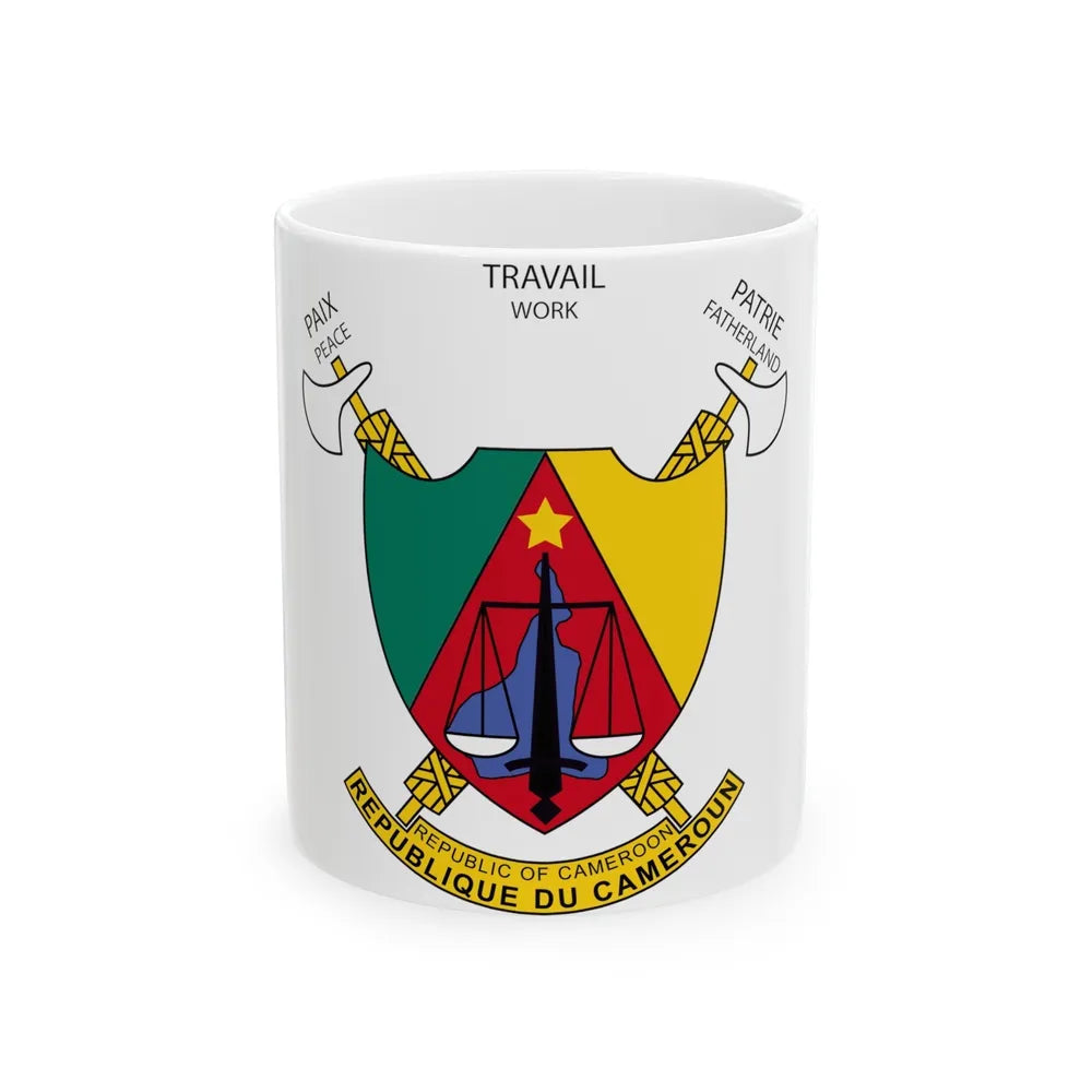 Coat of arms of Cameroon - White Coffee Mug-11oz-Go Mug Yourself