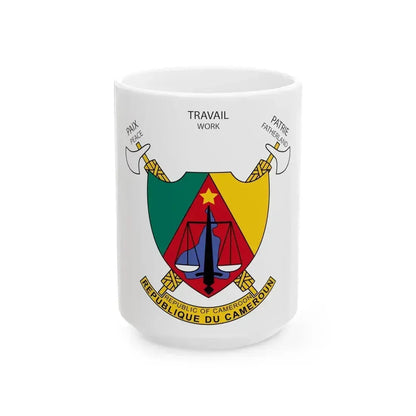 Coat of arms of Cameroon - White Coffee Mug 15oz - Go Mug Yourself