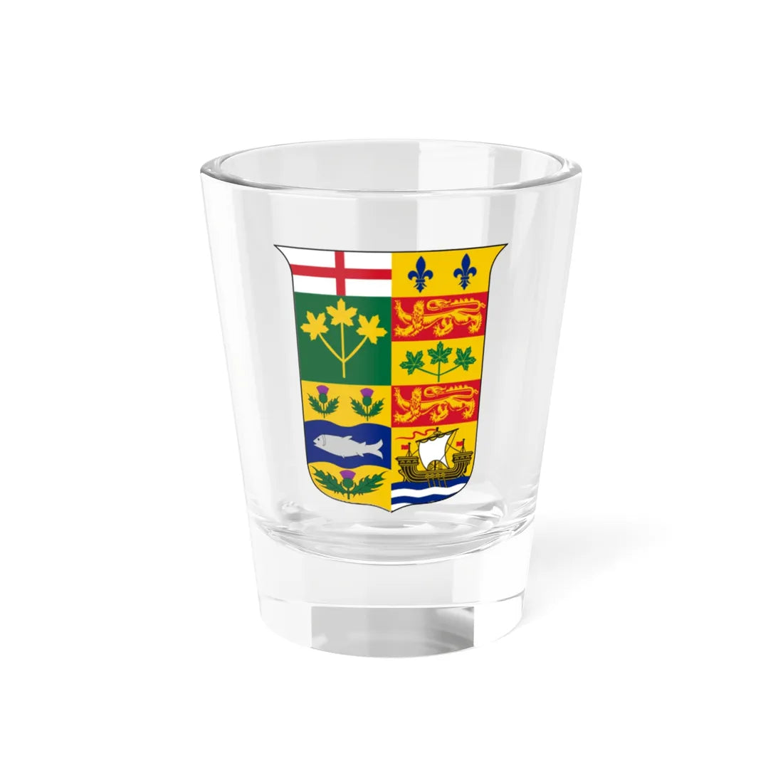 Coat of arms of Canada 1868 (Canada) (Coat of Arms) Shot Glass 1.5oz 1.5oz - Go Mug Yourself