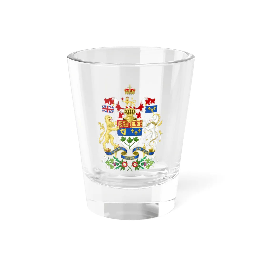 Coat of arms of Canada 1921-1957 (Canada) (Coat of Arms) Shot Glass 1.5oz 1.5oz - Go Mug Yourself