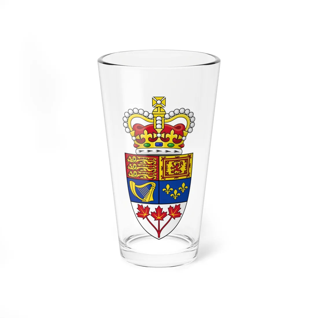 Coat of arms of Canada 1957-1994 lesser version (Canada) (Coat of Arms) Pint Glass 16oz 16oz - Go Mug Yourself