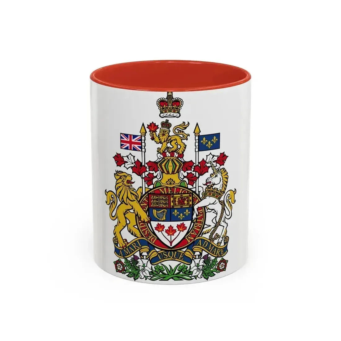 Coat of arms of Canada - Accent Coffee Mug 11oz Red - Go Mug Yourself
