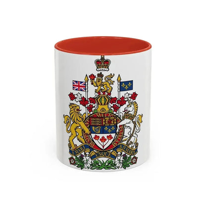 Coat of arms of Canada - Accent Coffee Mug 11oz Red - Go Mug Yourself