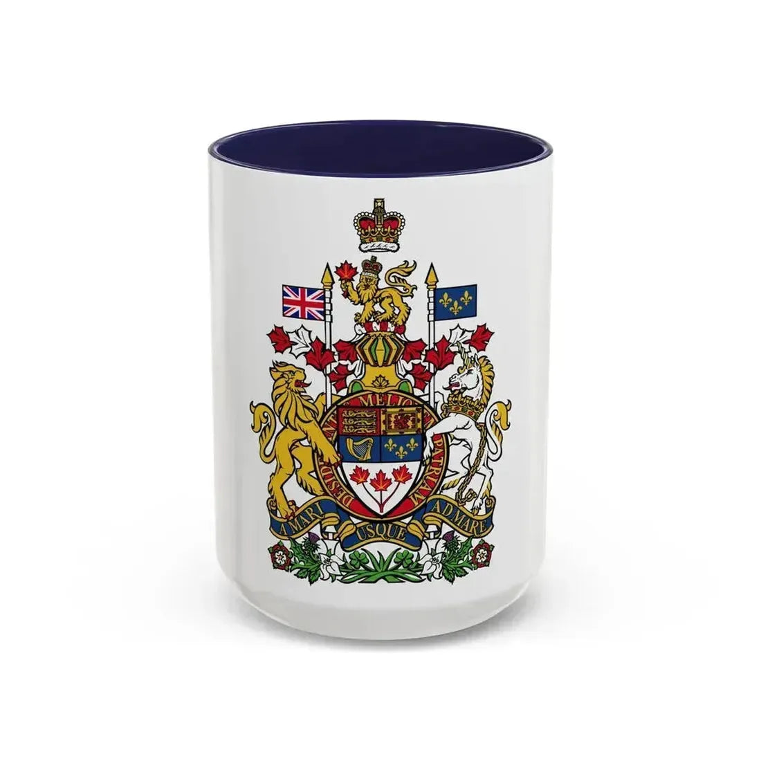 Coat of arms of Canada - Accent Coffee Mug 15oz Navy - Go Mug Yourself