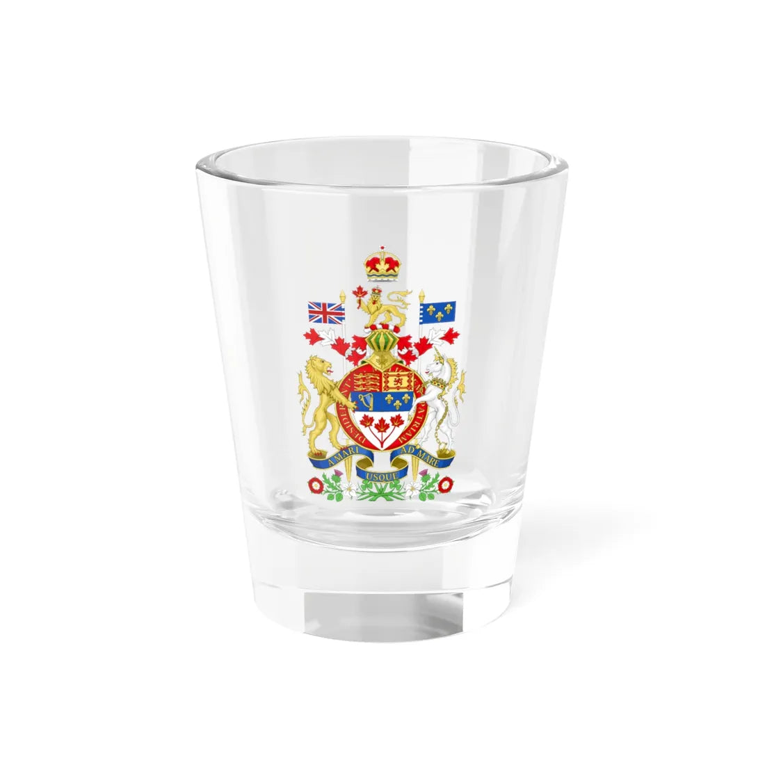 Coat of arms of Canada Canadian Royal Crown (Canada) (Coat of Arms) Shot Glass 1.5oz 1.5oz - Go Mug Yourself