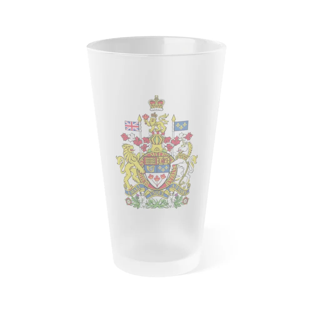 Coat of arms of Canada - Frosted Pint Glass 16oz-Go Mug Yourself