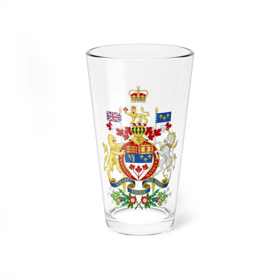 Coat of arms of Canada rendition (Canada) (Coat of Arms) Pint Glass 16oz 16oz - Go Mug Yourself