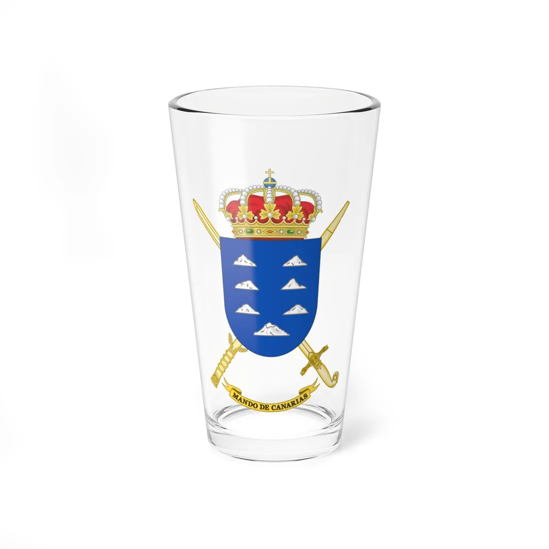 Coat of Arms of Canarias Forces Command (Spain) (Coat of Arms) Pint Glass 16oz 16oz - Go Mug Yourself