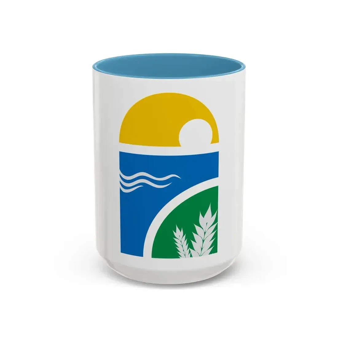 Coat of arms of Canelones Department - Accent Coffee Mug 15oz Light Blue - Go Mug Yourself