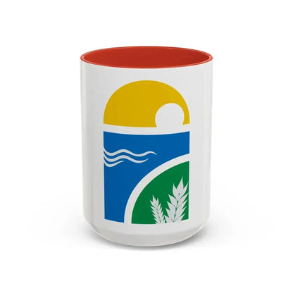 Coat of arms of Canelones Department - Accent Coffee Mug 15oz Red - Go Mug Yourself