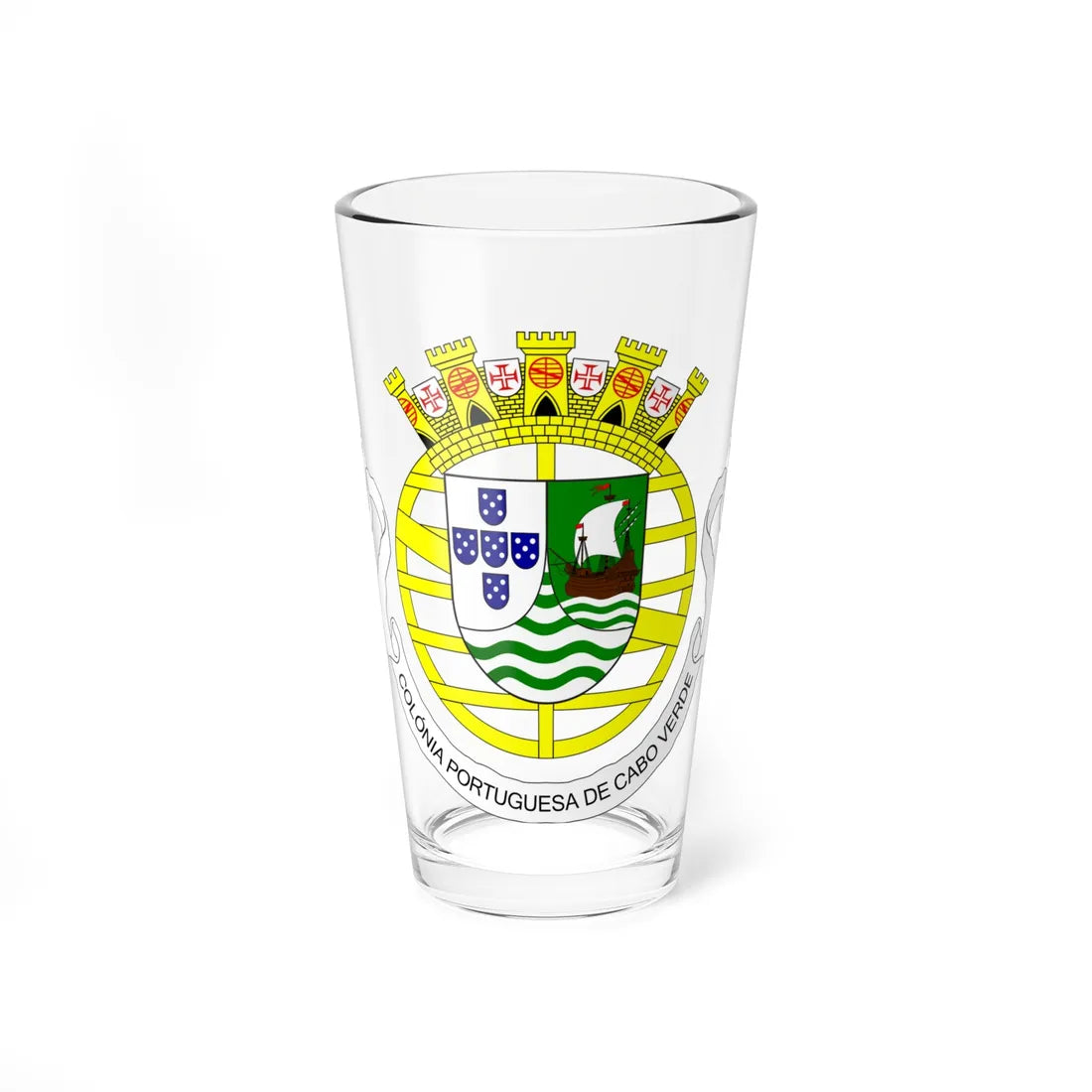Coat of arms of Cape Verde 1935-1951 (Cape Verde) (Coat of Arms) Pint Glass 16oz 16oz - Go Mug Yourself