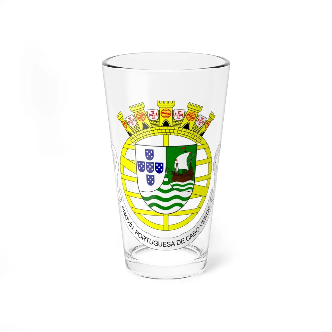 Coat of arms of Cape Verde 1951-1975 (Cape Verde) (Coat of Arms) Pint Glass 16oz 16oz - Go Mug Yourself