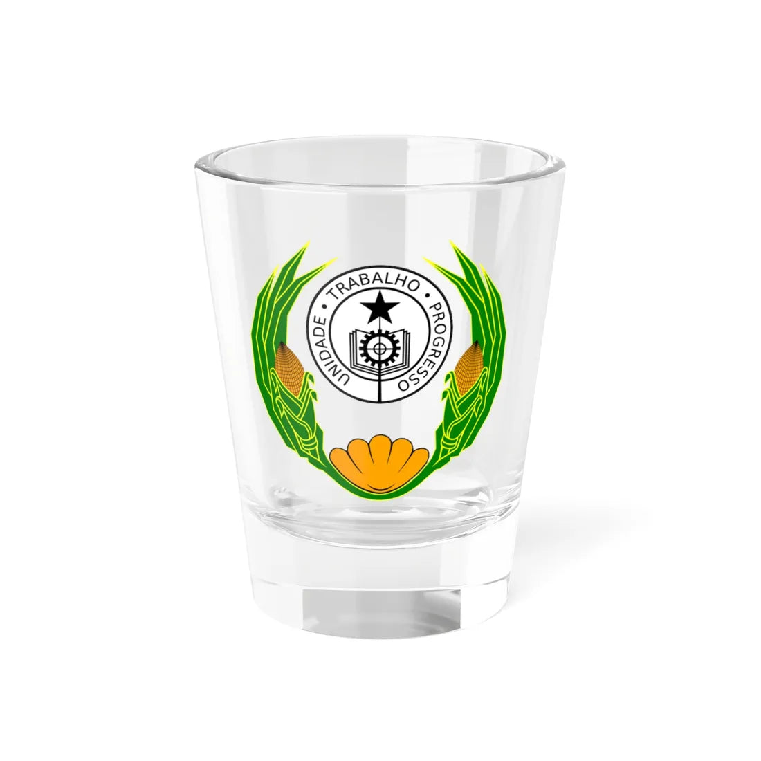 Coat of arms of Cape Verde 1975-1992 (Cape Verde) (Coat of Arms) Shot Glass 1.5oz 1.5oz - Go Mug Yourself