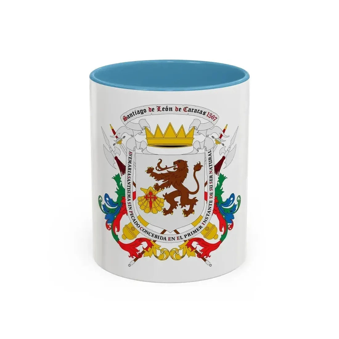 Coat of arms of Caracas - Accent Coffee Mug 11oz Light Blue - Go Mug Yourself