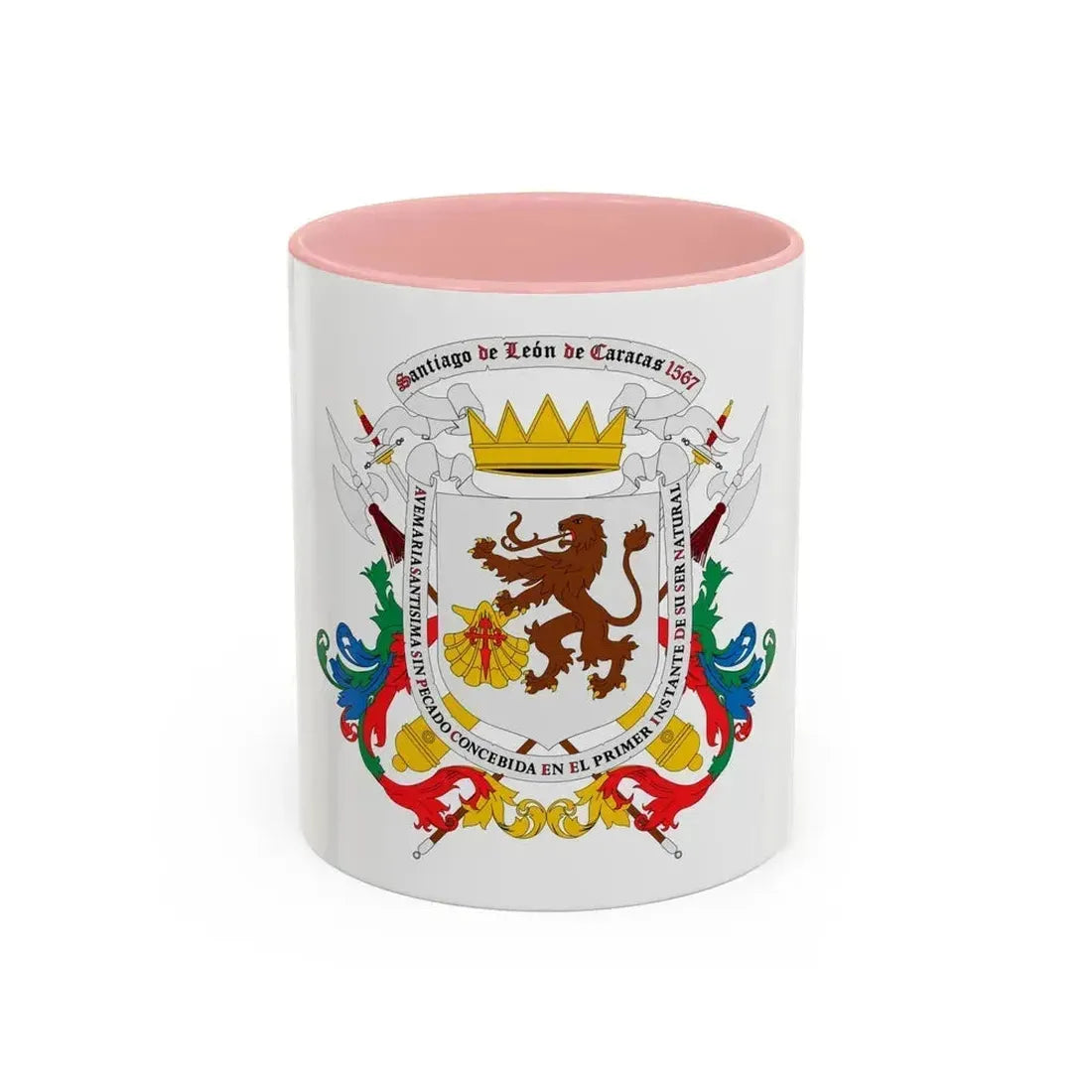 Coat of arms of Caracas - Accent Coffee Mug 11oz Pink - Go Mug Yourself