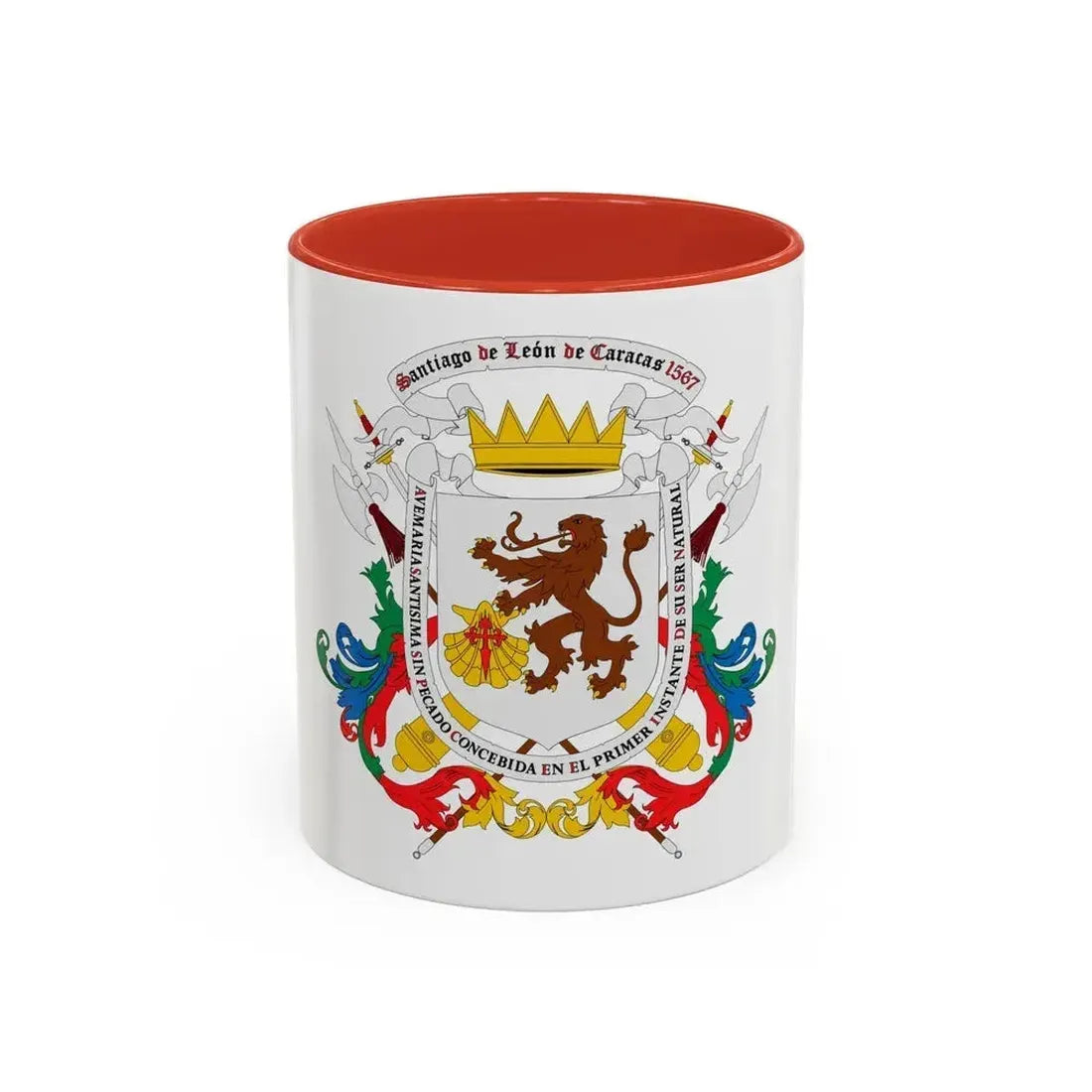 Coat of arms of Caracas - Accent Coffee Mug 11oz Red - Go Mug Yourself