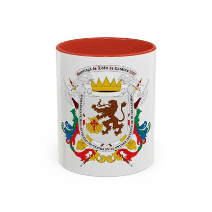 Coat of arms of Caracas - Accent Coffee Mug 11oz Red - Go Mug Yourself