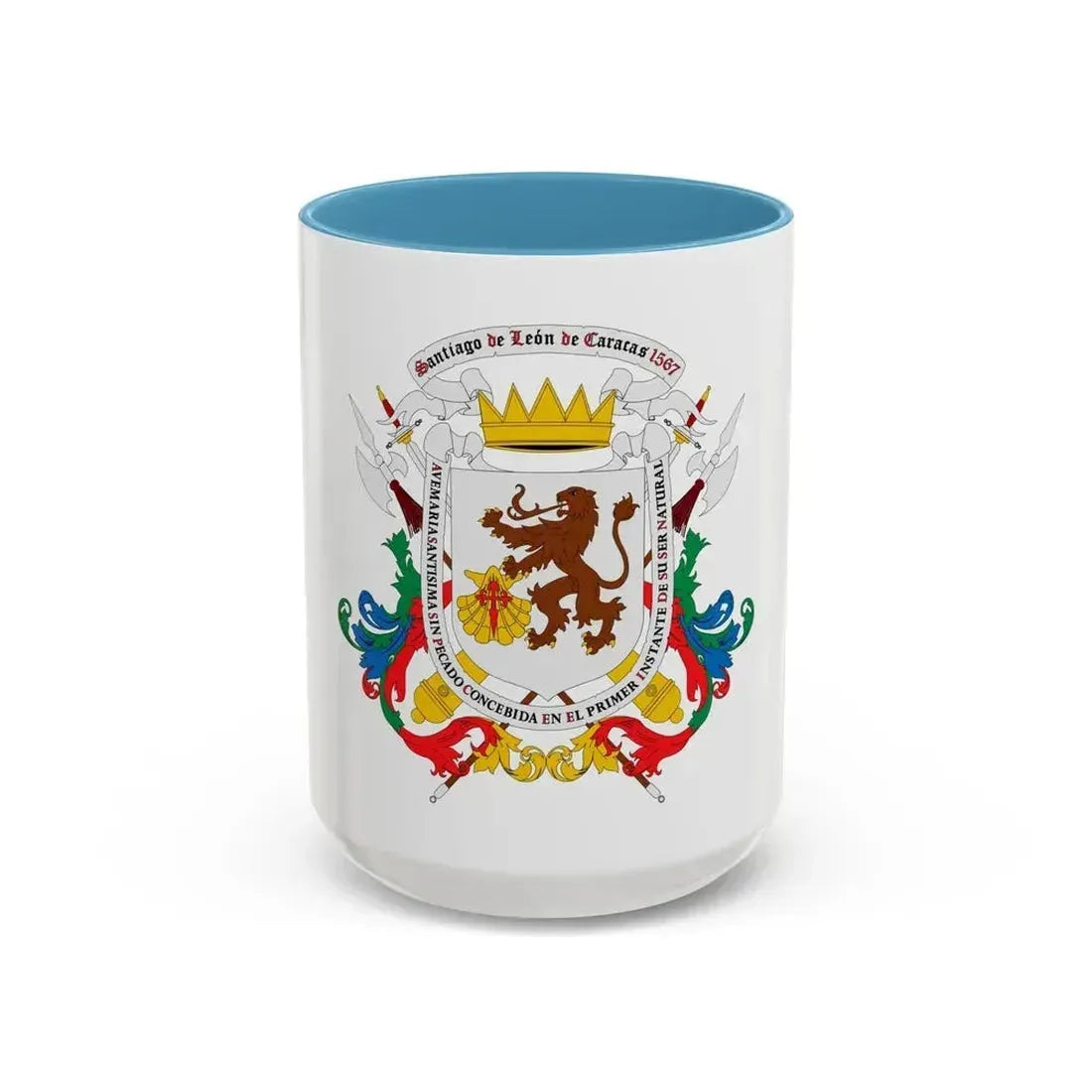 Coat of arms of Caracas - Accent Coffee Mug 15oz Light Blue - Go Mug Yourself