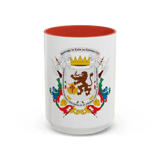 Coat of arms of Caracas - Accent Coffee Mug 15oz Red - Go Mug Yourself