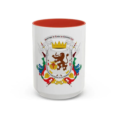 Coat of arms of Caracas - Accent Coffee Mug 15oz Red - Go Mug Yourself