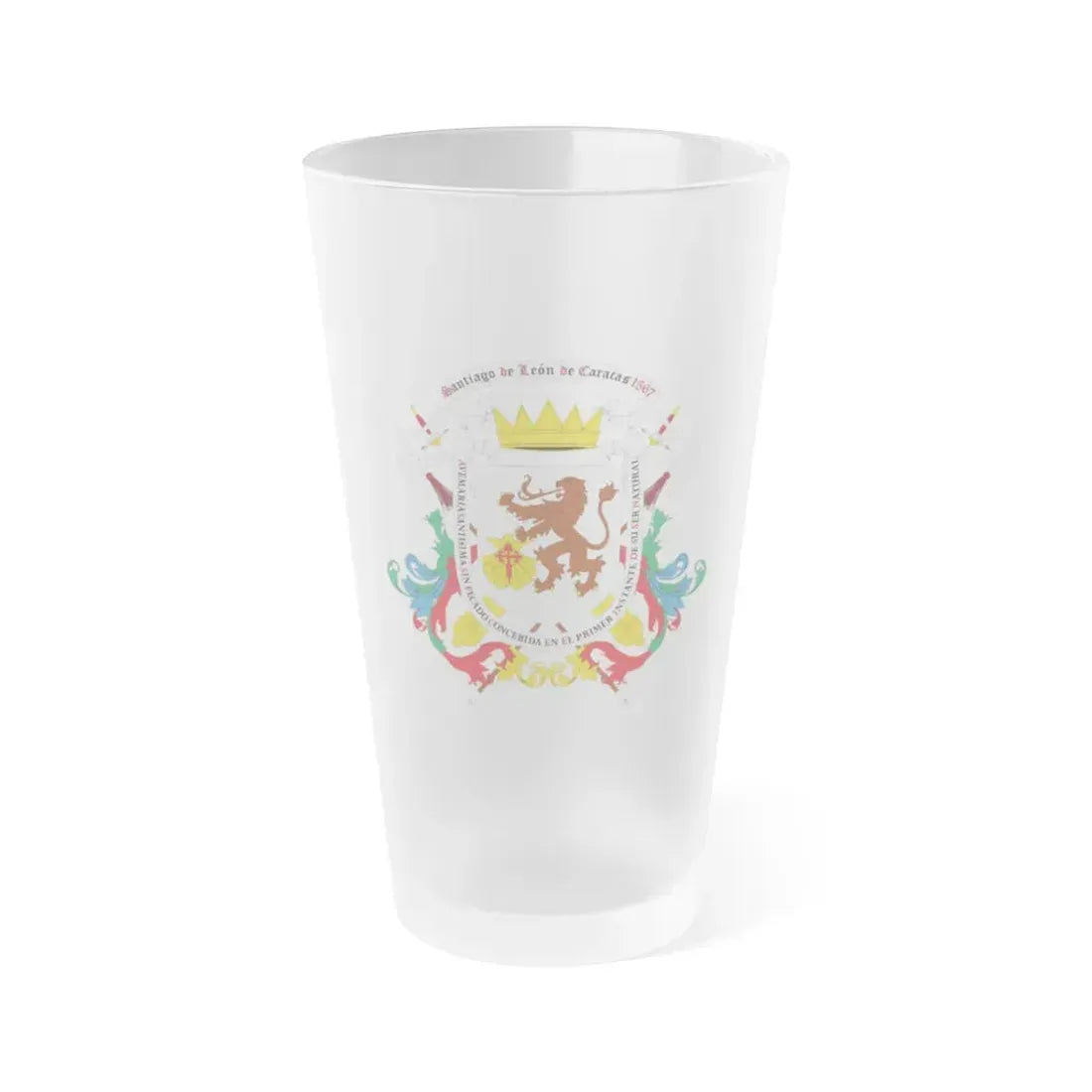 Coat of arms of Caracas - Frosted Pint Glass 16oz Default Title - Go Mug Yourself