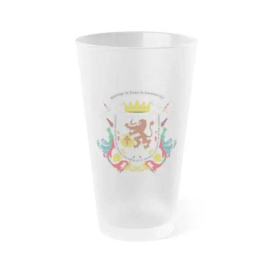 Coat of arms of Caracas - Frosted Pint Glass 16oz Default Title - Go Mug Yourself