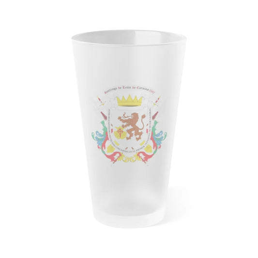 Coat of arms of Caracas - Frosted Pint Glass 16oz-Go Mug Yourself