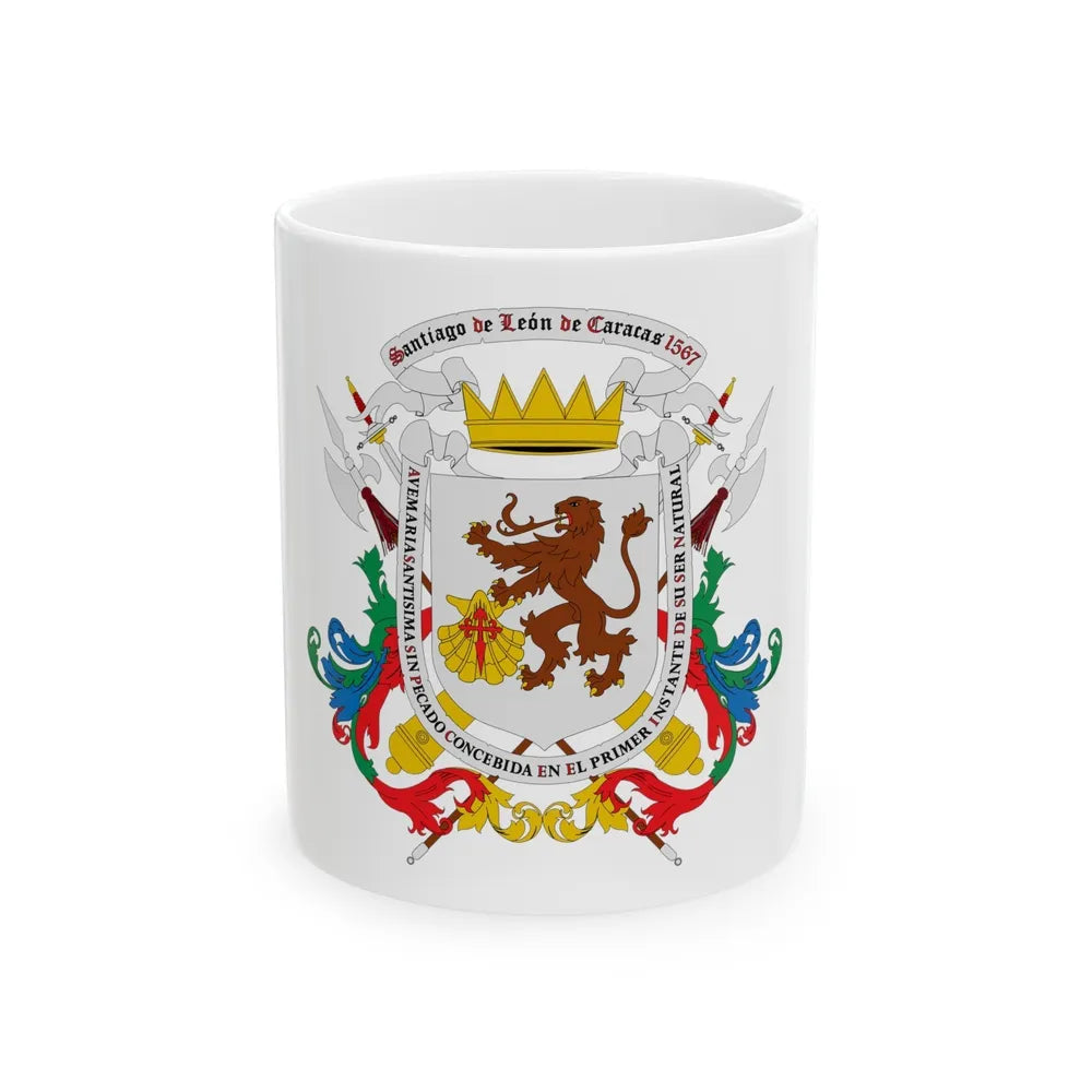 Coat of arms of Caracas - White Coffee Mug-11oz-Go Mug Yourself