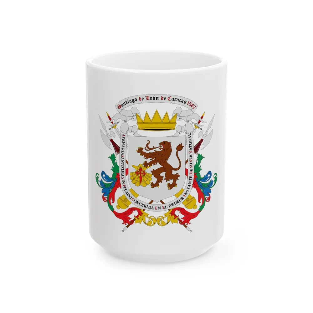 Coat of arms of Caracas - White Coffee Mug-15oz-Go Mug Yourself