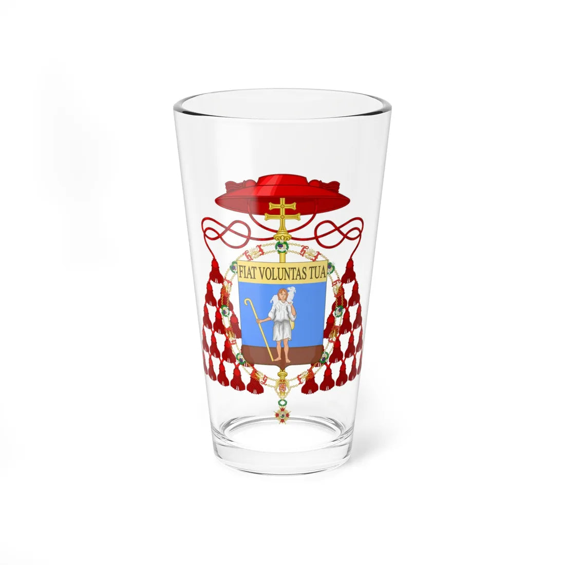 Coat of Arms of Cardinal Enrique Plá y Deniel Order of Isabella the Catholic (Spain) (Coat of Arms) Pint Glass 16oz 16oz - Go Mug Yourself