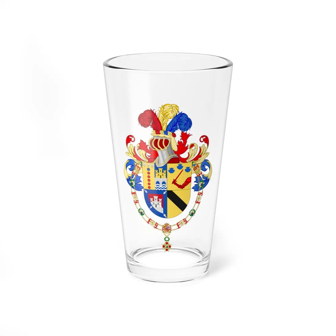 Coat of Arms of Carlos Salinas de Gortari Order of Isabella the Catholic (Mexico) (Coat of Arms) Pint Glass 16oz 16oz - Go Mug Yourself