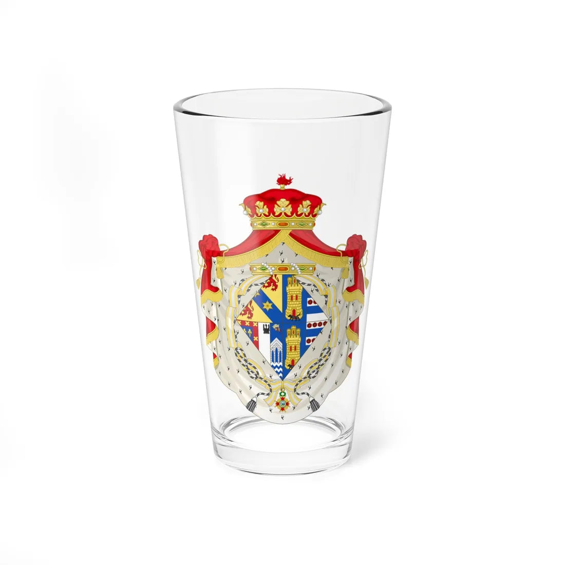 Coat of Arms of Carmen 1st Lady of Meirás and Spanish Grandee (Spain) (Coat of Arms) Pint Glass 16oz 16oz - Go Mug Yourself
